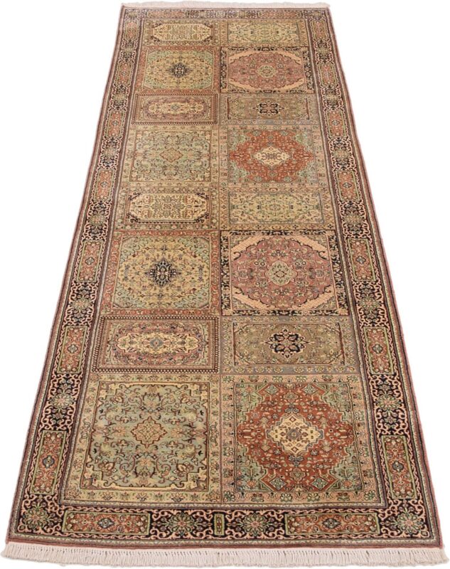 Kashmir Oriental Rug 92 × 296 cm, Silk, hand-knotted — view 2