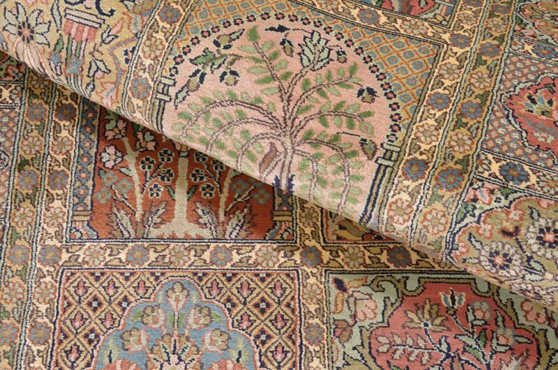 Kashmir Oriental Rug 95 × 313 cm, Silk, hand-knotted, fine — view 5