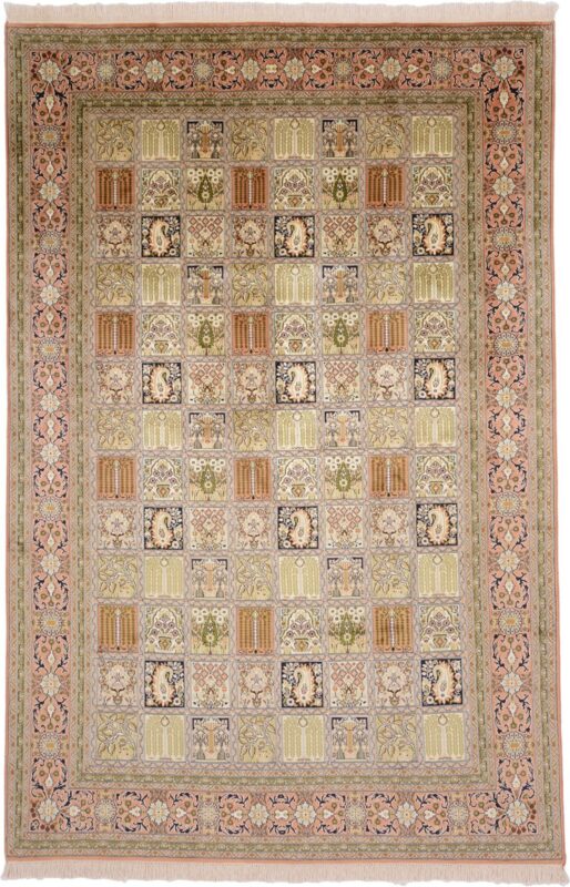 Kashmir Oriental Rug 185 × 282 cm, Silk, hand-knotted