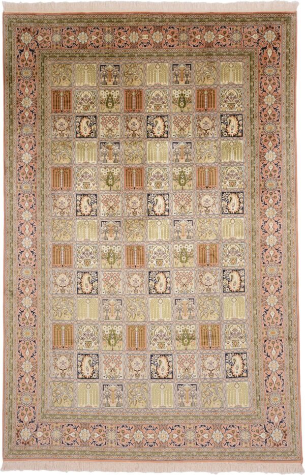 Kashmir Oriental Rug 185 × 282 cm, Silk, hand-knotted
