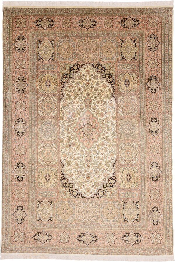 Kashmir Oriental Rug 210 × 305 cm, Silk, hand-knotted