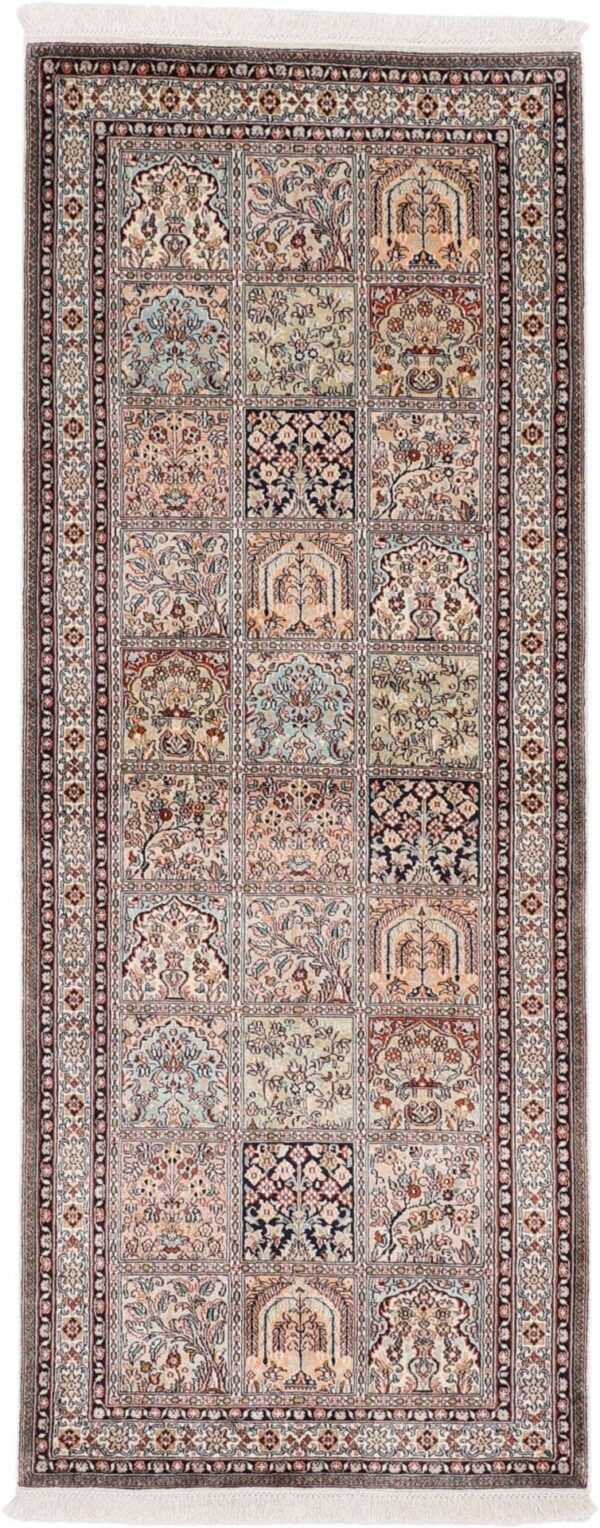 Kashmir Oriental Rug 82 × 207 cm, Silk, hand-knotted