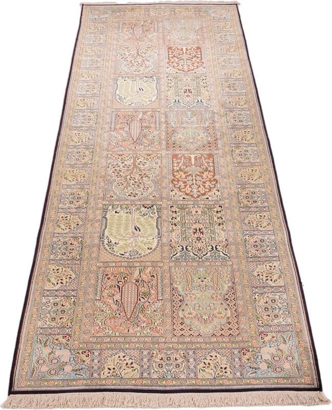 Kashmir Oriental Rug 94 × 308 cm, Silk, hand-knotted, Indian — view 3