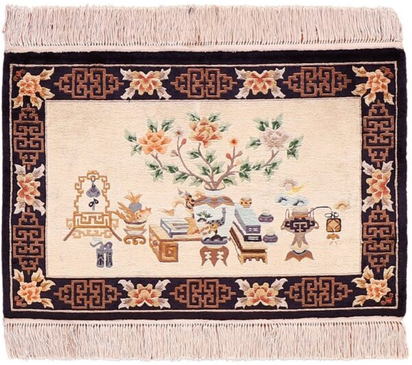 Peking Oriental Rug 60 × 93 cm, Silk, hand-knotted