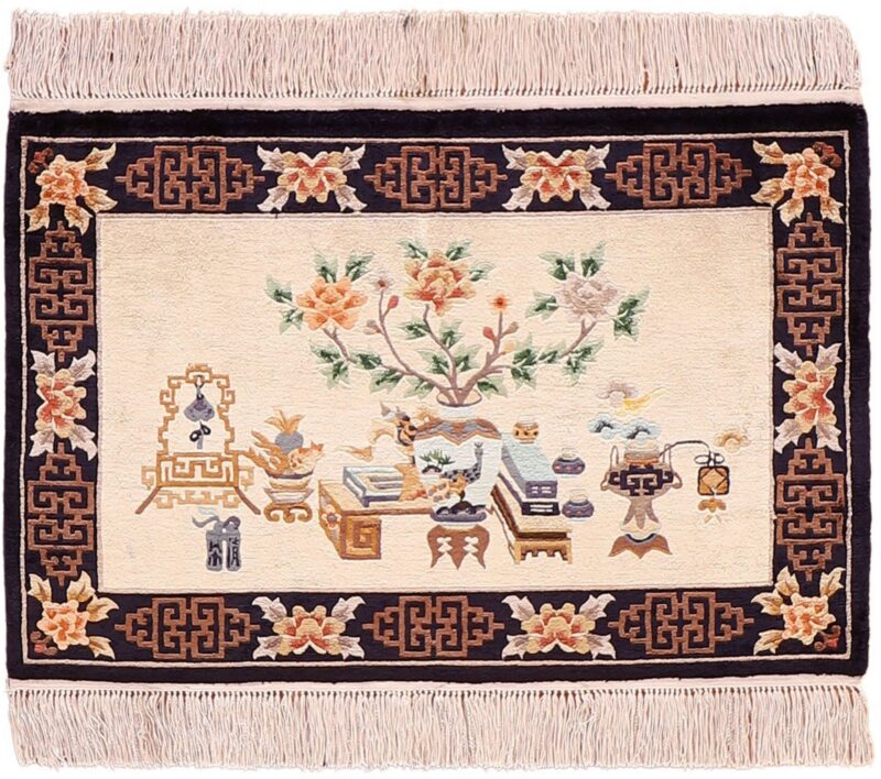 Peking Oriental Rug 60 × 93 cm, Silk, hand-knotted