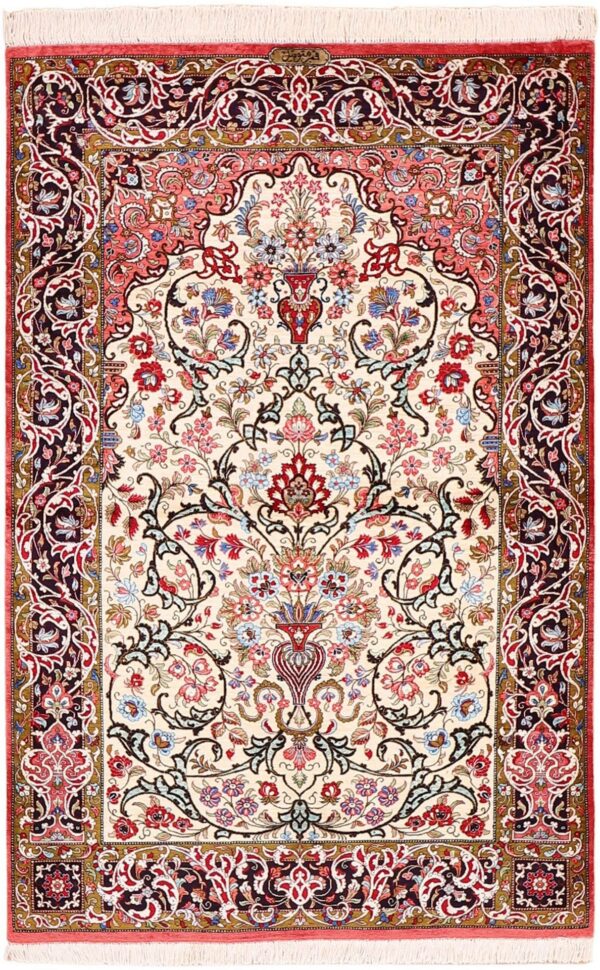 Qom Persian Rug 102 × 156 cm, Silk, hand-knotted