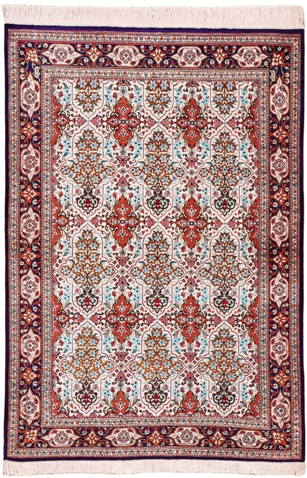 Qom Persian Rug 104 × 149 cm, Silk, hand-knotted