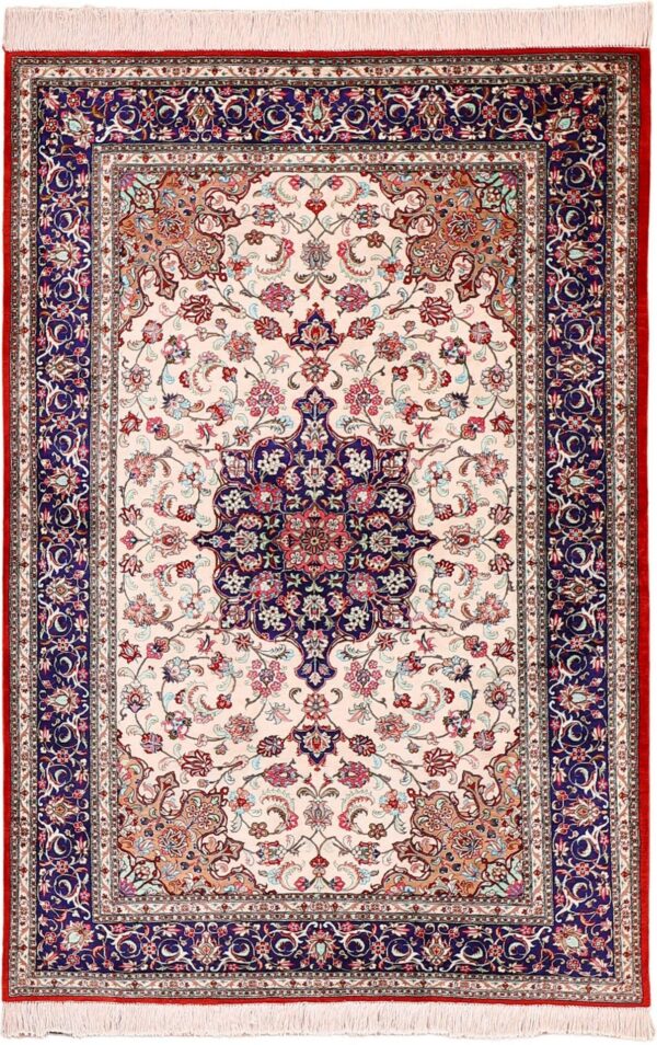 Qom Persian Rug 108 × 158 cm, Silk, hand-knotted