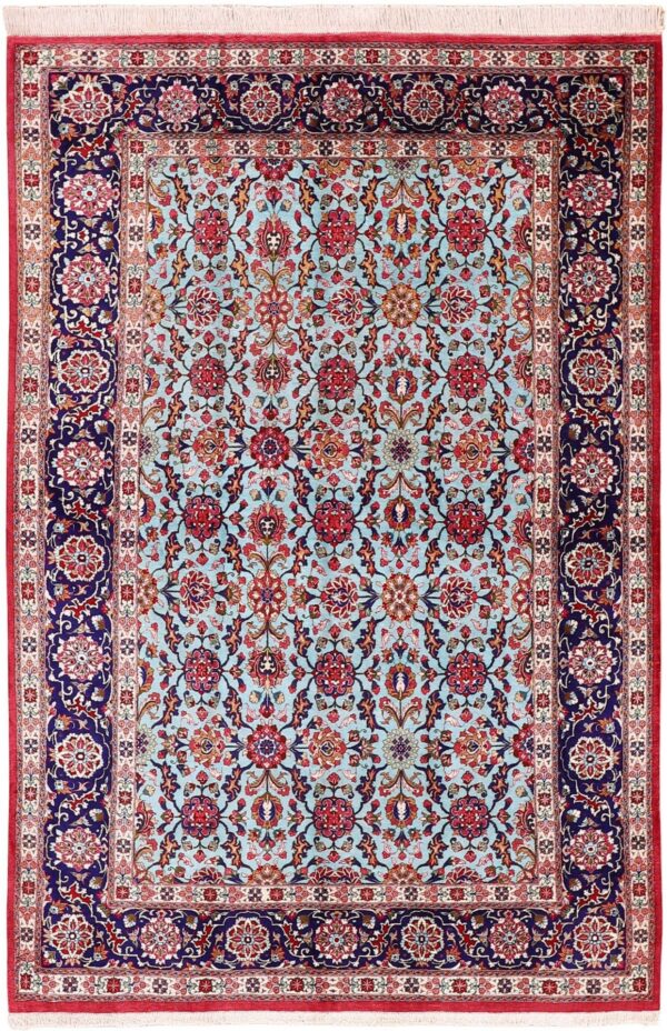 Qom Persian Rug 135 × 200 cm, Silk, hand-knotted Qom Persian Rug 135 × 200 cm, Silk, hand-knotted
