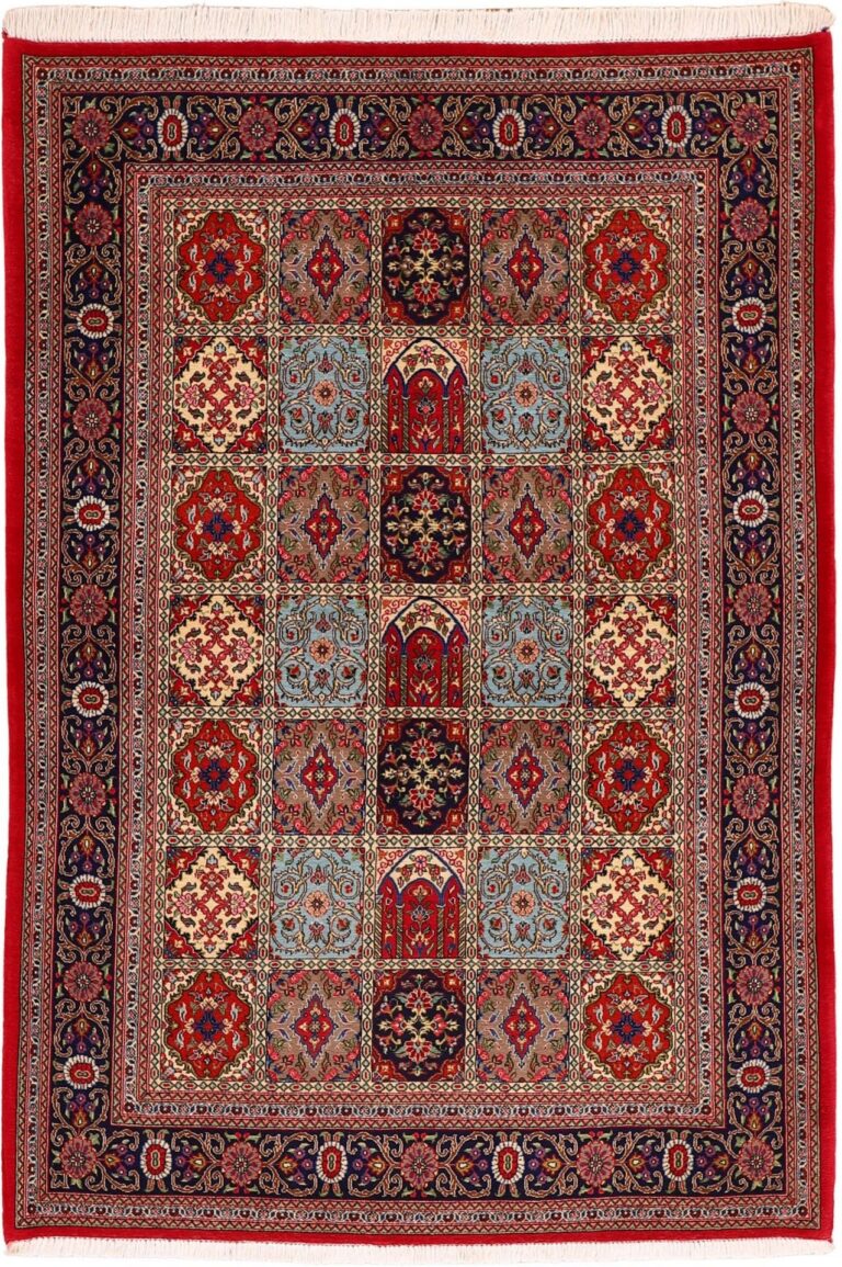 Qom Persian Rug 148 × 201 cm, Wool and Silk, hand-knotted