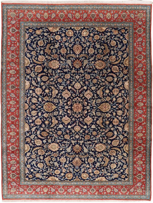 Qom Persian Rug 345 × 447 cm, Wool and Silk, hand-knotted