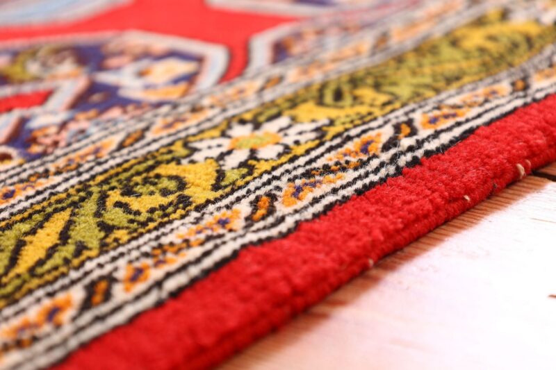 Qom Persian Rug 75 × 132 cm, Wool and Silk, hand-knotted — view 6 Qom Persian Rug 75 × 132 cm, Wool and Silk, hand-knotted — view 6