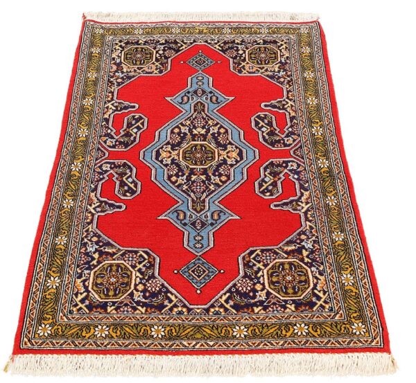 Qom Persian Rug 75 × 132 cm, Wool and Silk, hand-knotted — view 2 Qom Persian Rug 75 × 132 cm, Wool and Silk, hand-knotted — view 2
