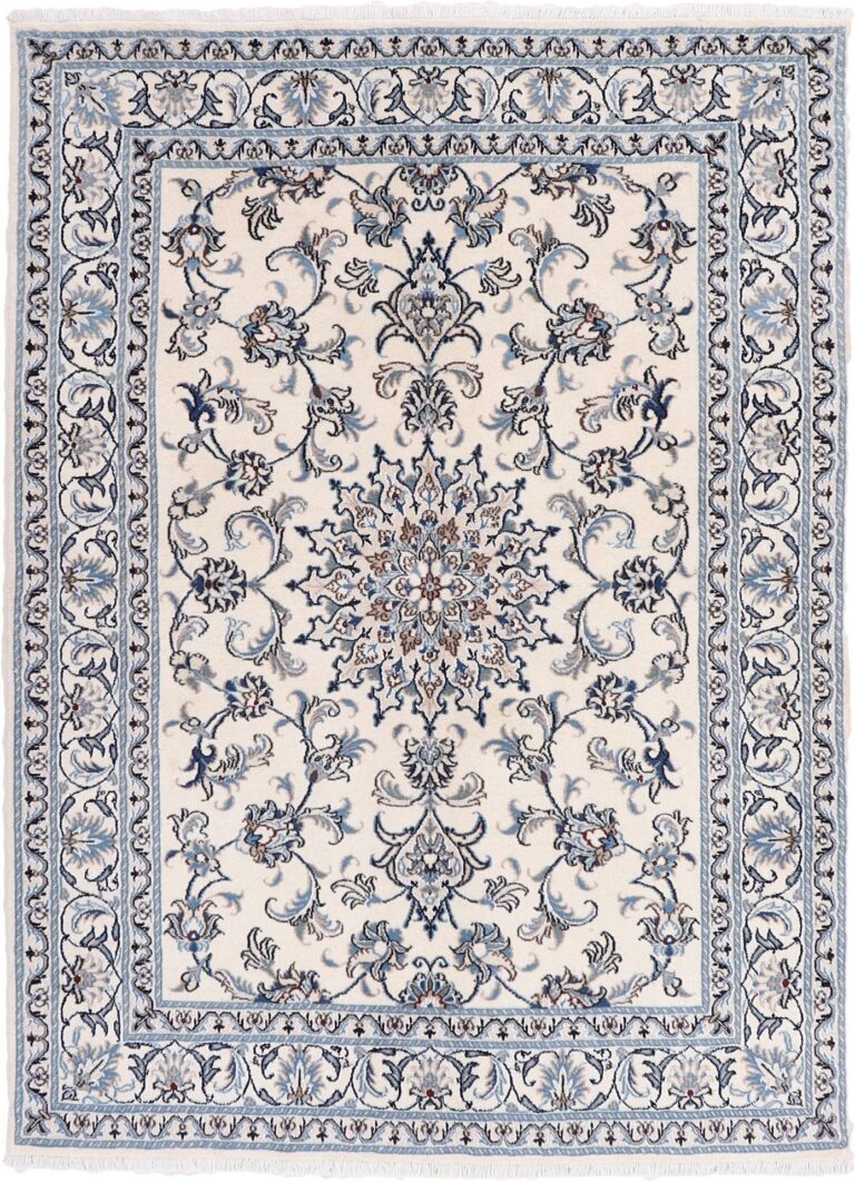Nain Persian Rug 149 × 202 cm, Wool and Silk, hand-knotted