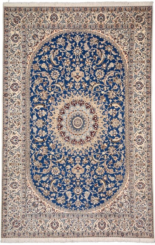 Nain Persian Rug 202 × 310 cm, Wool and Silk, hand-knotted