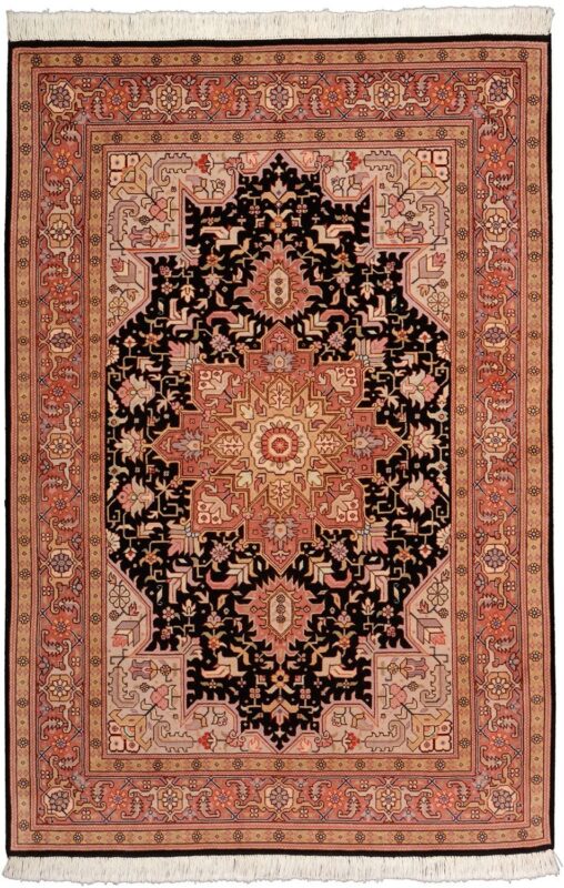 Tabriz Persian Rug 103 × 153 cm, Wool and Silk, hand-knotted