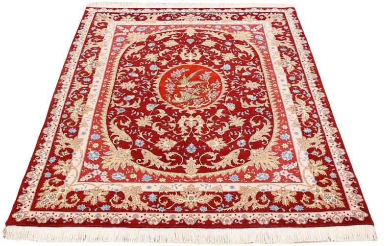 Tabriz Persian Rug 156 × 208 cm, Wool and Silk, hand-knotted — view 2
