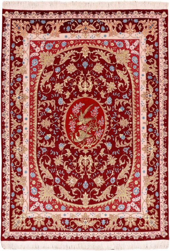 Tabriz Persian Rug 156 × 208 cm, Wool and Silk, hand-knotted
