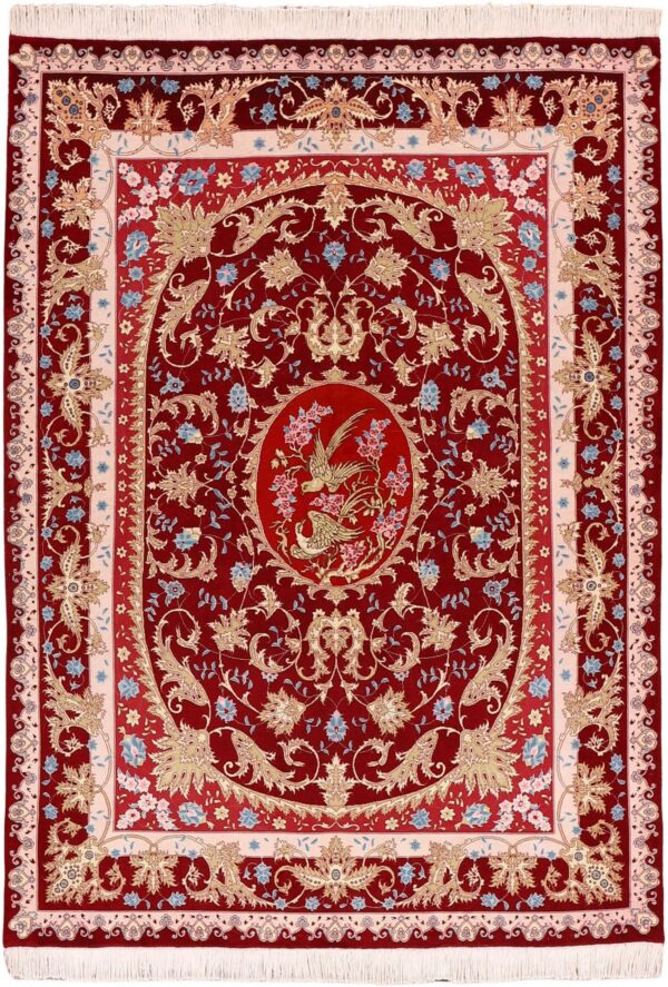Tabriz Persian Rug 156 × 208 cm, Wool and Silk, hand-knotted