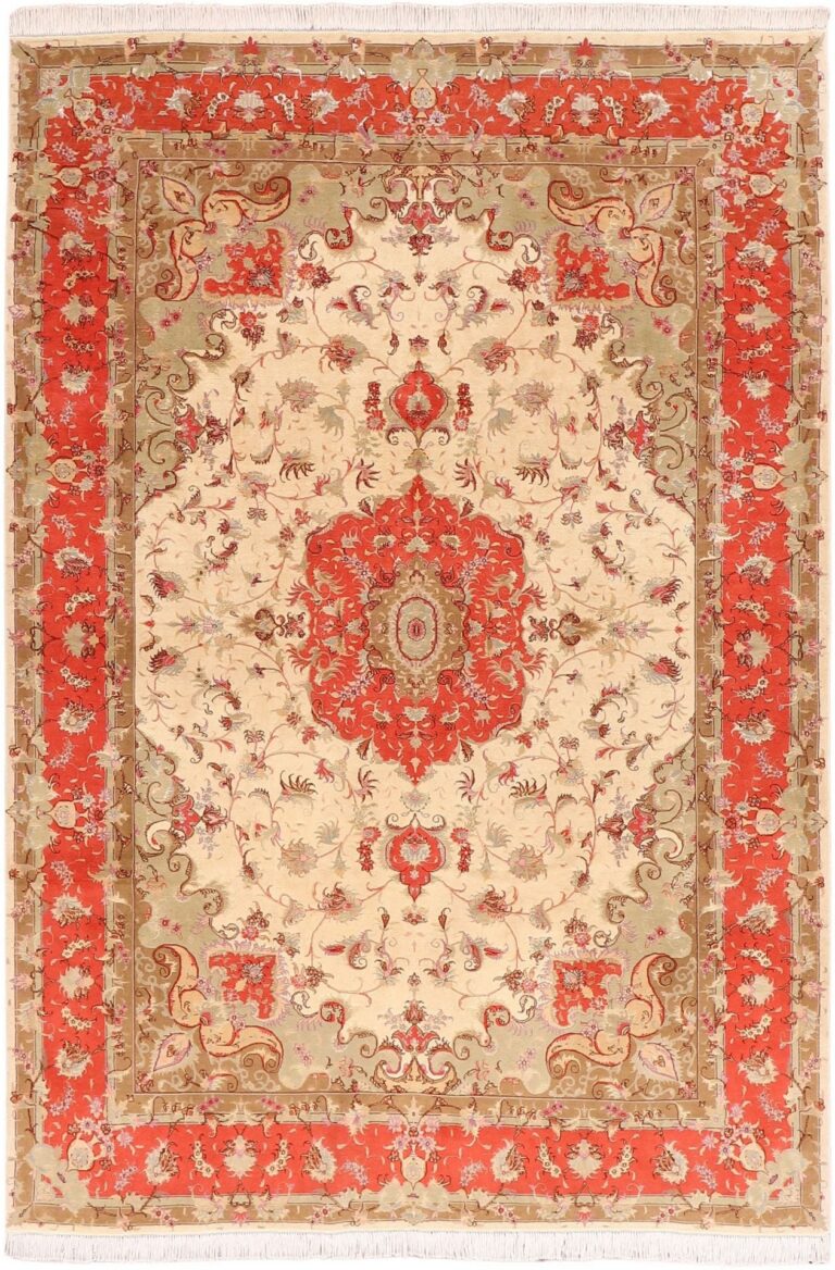 Tabriz Persian Rug 205 × 300 cm, Wool and Silk, hand-knotted