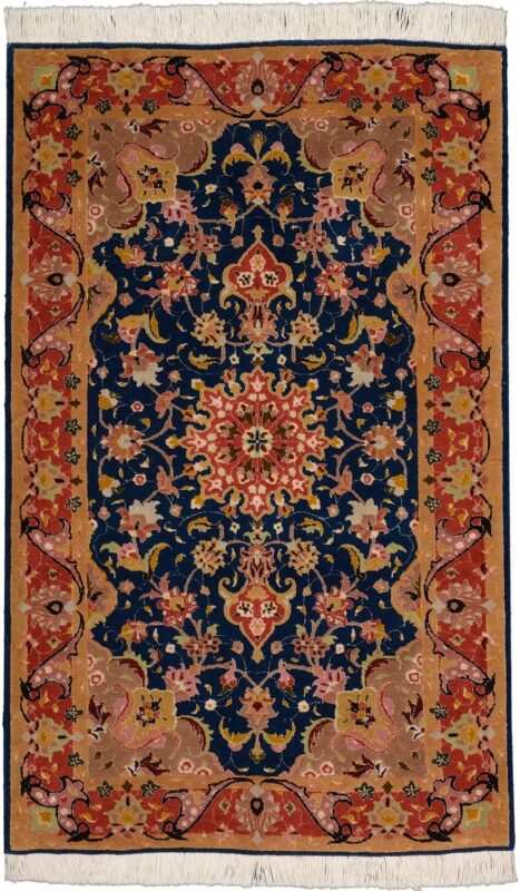 Tabriz Persian Rug 75 × 122 cm, Wool and Silk, hand-knotted